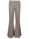 Stella Mccartney Houndstooth-pattern Flared Trousers In Beige Rust