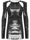 Attico Sequin-embellished Dress In Grey