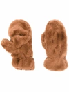 APPARIS BROWN COCO GLOVES IN ECOLOGICAL FUR,F21138CM