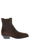 Tod's Texan Suede Ankle Boot In Brown