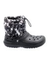 Crocs Classic Lined Neo Puff Tie Dye Boot In Black