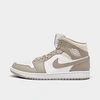 Nike Jordan Air 1 Mid Casual Shoes In College Grey/light Bone/white
