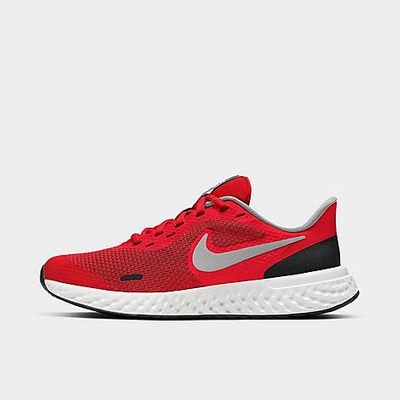 Nike Revolution 5 Big Kids' Road Running Shoes In University Red,black,white,light Smoke Grey