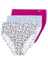 Jockey Elance French Cut 3 Pack Underwear 1485 1487, Extended Sizes In Meadow,fuchsia