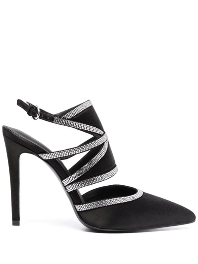 Ferragamo Delianne Crystal-embellished Slingback 105mm Pumps In Black