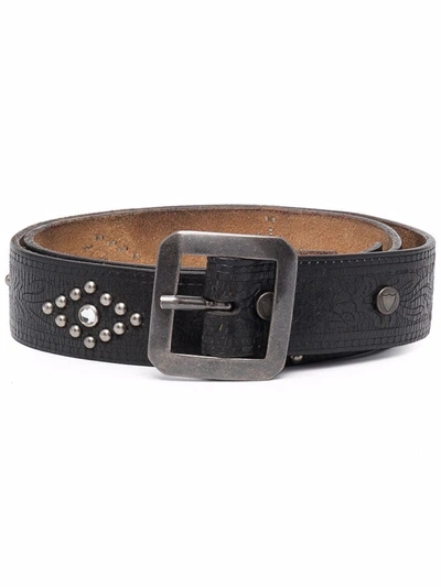 Htc Los Angeles Studded Leather Belt In Black