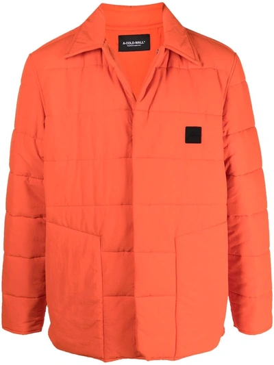 A-cold-wall* Logo-patch Padded Jacket In Orange