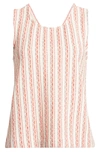 Madewell Boucle Stripe Cross Back Tank Top In Boucle Stripe Pearl Ivory