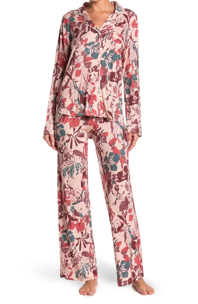 Nordstrom Rack Tranquility Long Sleeve Shirt & Pants 2-piece Pajama Set In Pink Smoke Multi Floral