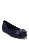 KARL LAGERFELD VIOLA EMBELLISHED LEATHER BALLET FLAT