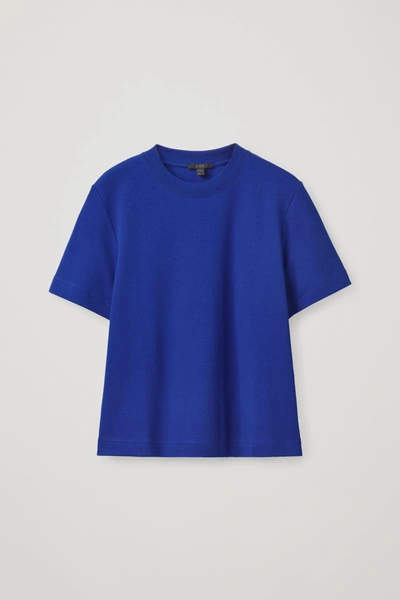 Cos Boxy-fit Heavyweight T-shirt In Blue