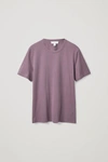 Cos Regular-fit Brushed Cotton T-shirt In Purple