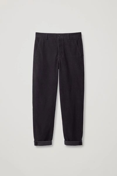 Cos Straight-leg Corduroy Chinos In Blue