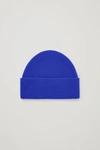 Cos Relaxed-fit Wool Beanie In Blue