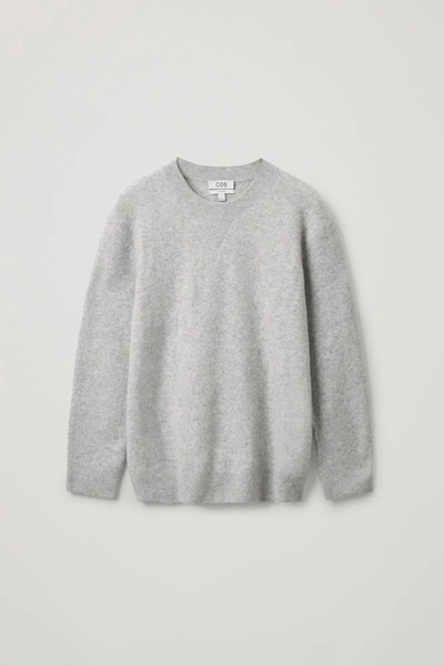 Cos Boiled Wool Jumper In Grey