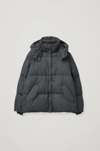 Cos Redown Short Puffer Jacket In Grey ModeSens