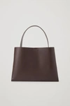 Cos Folded Leather Large Shoulder Bag In Brown