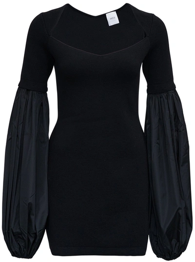 Patou Black Wool Dress With Balloon Sleeves