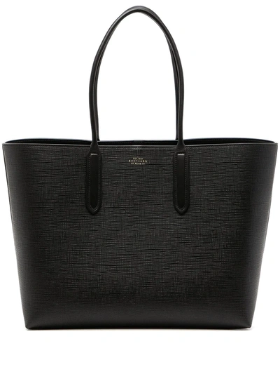 Smythson Panama Ciappa East West Tote Bag In Black