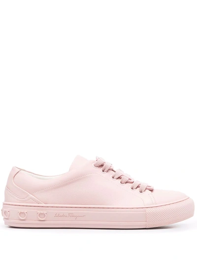 Ferragamo Gancini Leather Sneaker In Pink