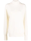 Jil Sander Roll Neck Cashmere Jumper In White
