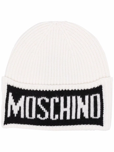 Moschino Logo-print Beanie In Pink