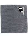Moschino Logo-print Detail Scarf In Grey