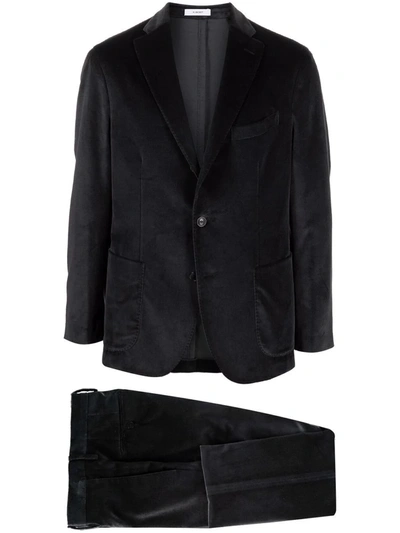 Boglioli Velvet Two-piece Suit In Black