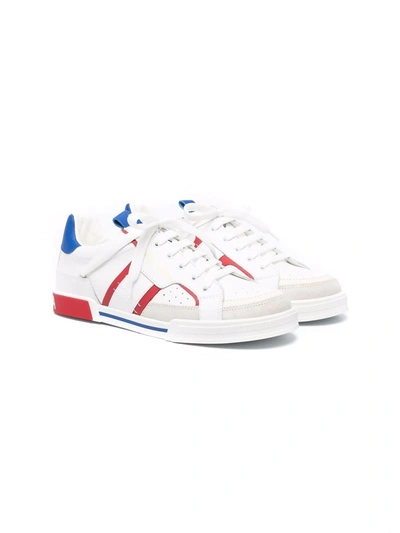 Dolce & Gabbana Kids' Portofino Custom 2.0 Leather Trainers In White