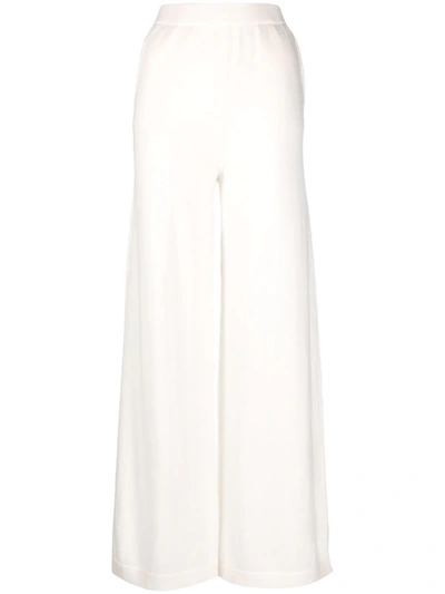 Oyuna Wide-leg Knitted Trousers In White