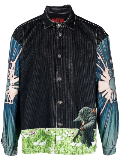 424 Apocalypse Garden Shirt Jacket In Black