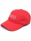 Ganni Software Heavy Cotton Cap High Risk Red One Size In Red