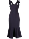 Likely Hara Sleeveless Flounce-hem Midi Dress In Navy