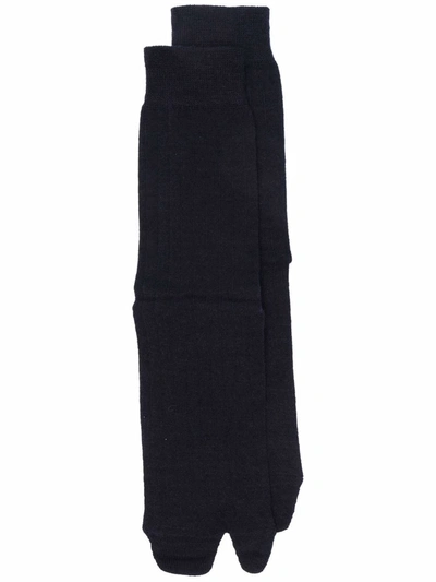Maison Margiela Tabi Split-toe Cotton-blend Jersey Socks In Black