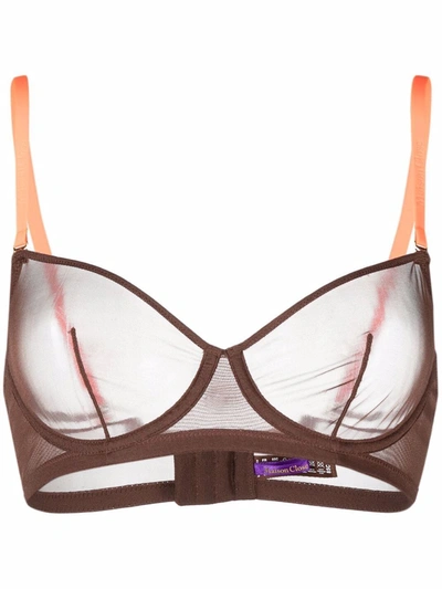 Maison Close Mesh Underwired Bra In Brown