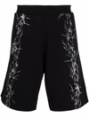 GIVENCHY BARBED WIRE-PRINT SHORTS