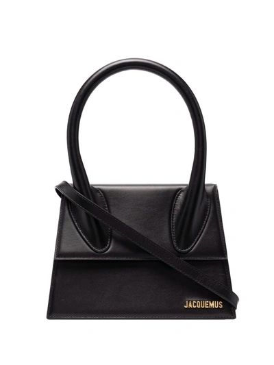 Jacquemus Le Chiquito Moyen Leather Handbag In Black