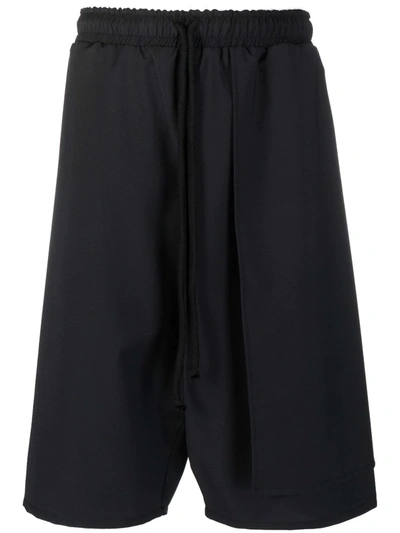 Alchemy Drop-crotch Panelled Shorts In Black