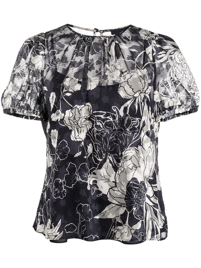 Marchesa Notte Floral-print Lace-detail Asymmetric-hem Dress In Black