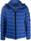 Peuterey Logo-patch Hooded Puffer Jacket In Blue