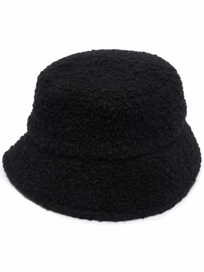 Isabel Marant Black Brushed Wool Denji Bucket Hat