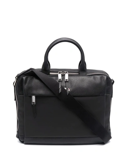 Bally Logo Top-handle Briefcase In Schwarz