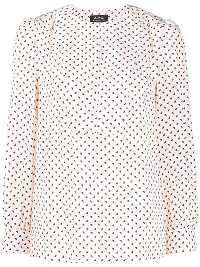 A.p.c. Maylis Silk Shirt In Pink
