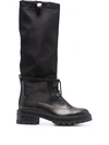 Aquazzura Lace-up Detail Boots In Schwarz