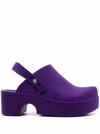 Xocoi Flocked-finish Clogs In Violet