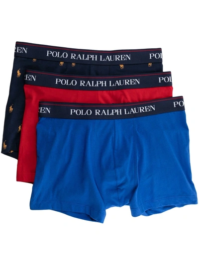 Polo Ralph Lauren Logo-embroidered Cotton Boxers Set Of 3 In Red