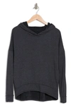 Go Couture Asymmetric Dolman Sweatshirt In Charcoal Print 1