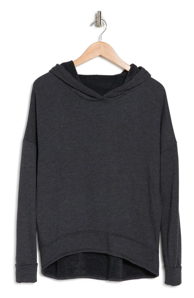 Go Couture Asymmetric Dolman Sweatshirt In Charcoal Print 1
