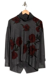 Go Couture Turtleneck Cutout Sweater In Heather
