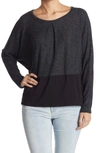 Go Couture Contrast Hem Top In Charcoal